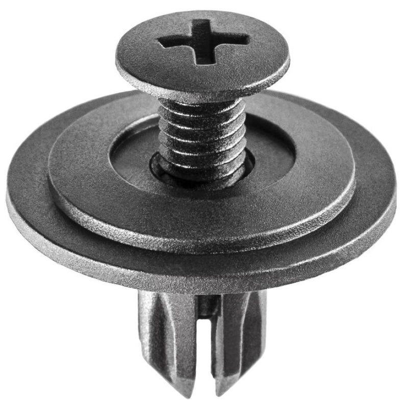 14698 Push-Type Screw Retainer, 18 mm Dia Head, 11 mm Stem, 6 mm Hole, Nylon Black