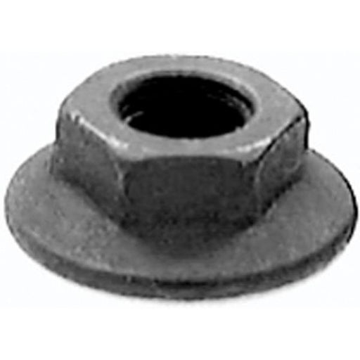 Auveco 14855 Spin Lock Nut with Serration, M6 x 1 mm Screw x 17 mm OD, Case Hardened Steel, Black Ph