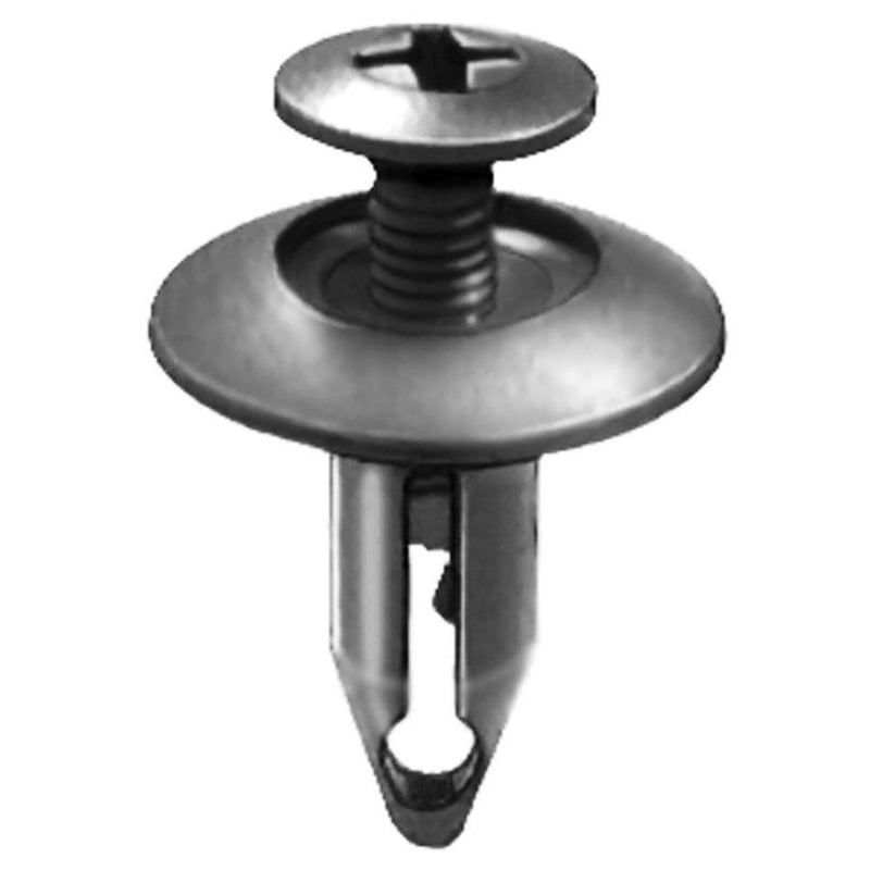 14991 Closed-End Push-Type Screw Retainer, 11/16 in Dia Head, 11/16 in L Stem, Nylon Black