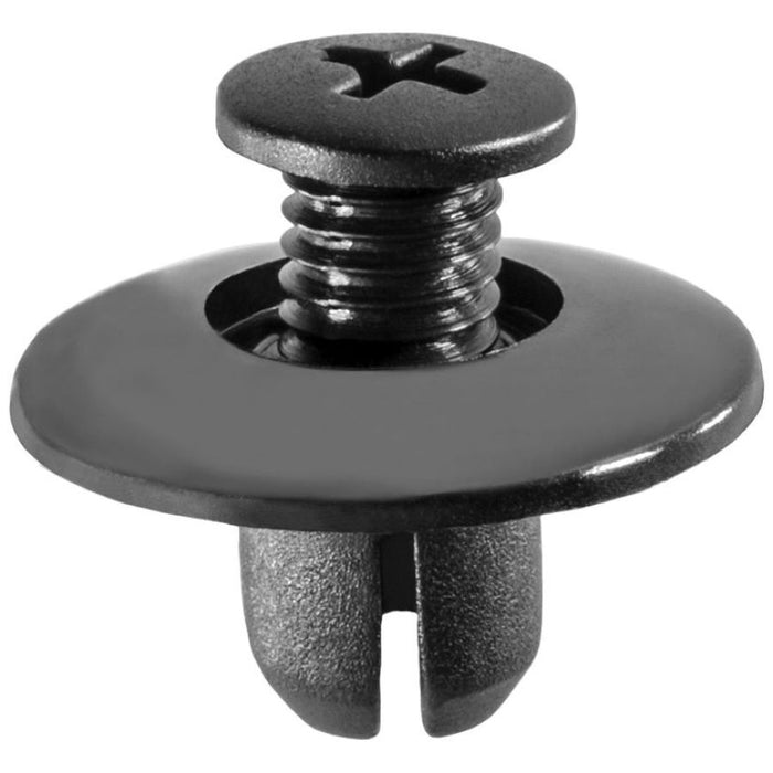 Auveco 16000 Push-Type Screw-Type with Open End Retainer, 20 mm Dia Head x 9 mm L Stem x 8 mm Hole,