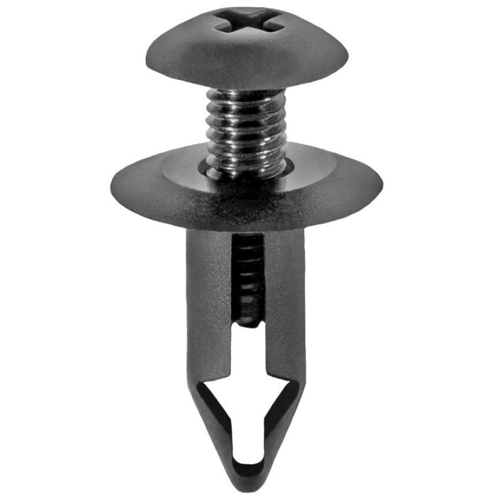 Auveco 16859 Push/Screw-Type with Closed End Engine Splash Shield Retainer, 9/16 in Dia Head, Nylon,