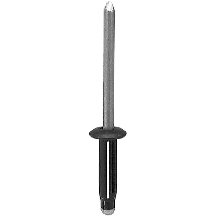 Auveco 16864 Split-Type Rivet, 3/16 in Dia x 3/64 to 11/32 in Grip Range, Aluminum, Black