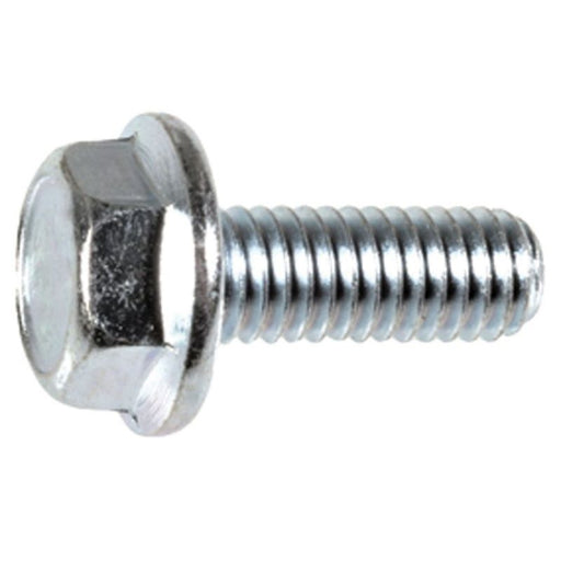 Auveco 17316 Hex Flange Head License Plate Screw, M6 x 1 mm Screw x 16 mm L, Zinc/Clear