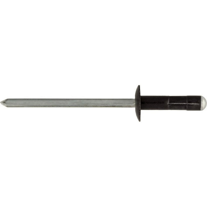 Auveco 17615 Specialty Rivet, 1/8 in Dia x 3/16 to 3/8 in Grip Range, Aluminum, Black