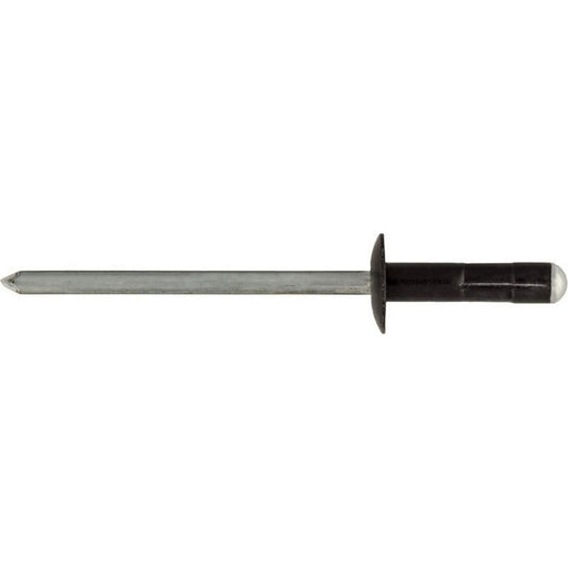 Auveco 17615 Specialty Rivet, 1/8 in Dia x 3/16 to 3/8 in Grip Range, Aluminum, Black