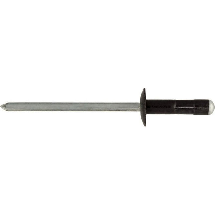 Auveco 17615 Specialty Rivet, 1/8 in Dia x 3/16 to 3/8 in Grip Range, Aluminum, Black