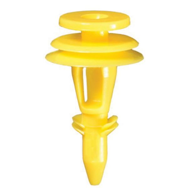 Auveco 17685 Triple Head Type 10 Trim Panel and Tail Gate Retainer, 13 mm Dia Top Head, Nylon, Yello