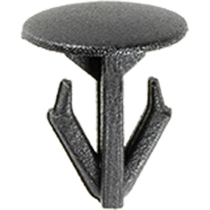 18114 Single Head Type 4 Hood Insulation Retaining Clip, 10 mm Dia Bottom Head, Nylon, Black