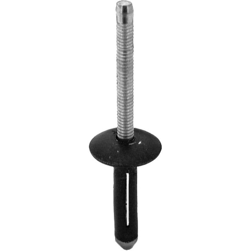Auveco 19263 Split-Type Rivet, 1/4 in Dia x 3/16 to 3/8 in Grip Range, Aluminum Rivet/Mandrel, Black