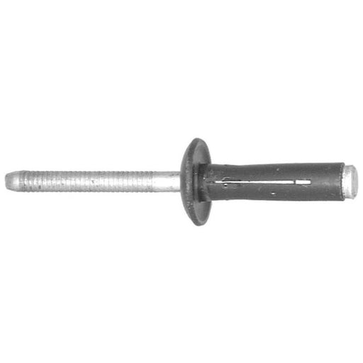 Auveco 19516 Split-Type Rivet, 1/4 in Dia x 3/64 to 1/4 in Grip Range, Aluminum Rivet/Mandrel, Black