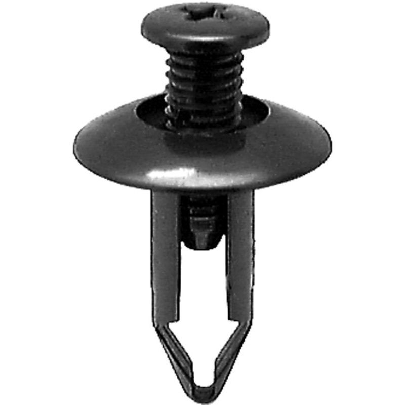 Push-Type Screw-Type Closed End Retainer 20348, 20 mm Dia Head, 22 mm Stem, Type 2, Nylon