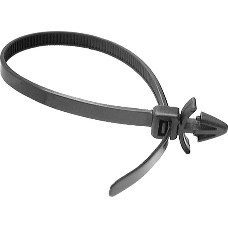 Push Mount Cable Tie 20380, 200 mm Length x 5 mm Width, Black Nylon