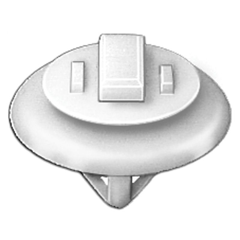 Molding Clip 20392, 3/4 in Head x 15/32 in Stem x 5/16 in Hole, White Nylon
