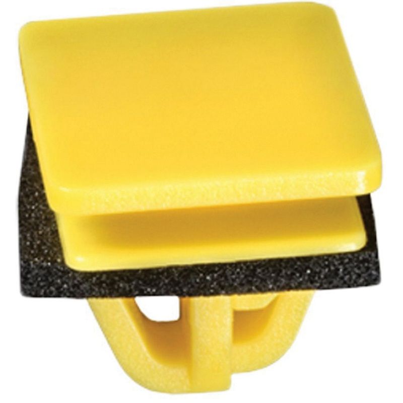 Rocker Panel Clip 20568, Yellow Nylon, 16×20 mm top, 14×18 mm bottom, includes sealer