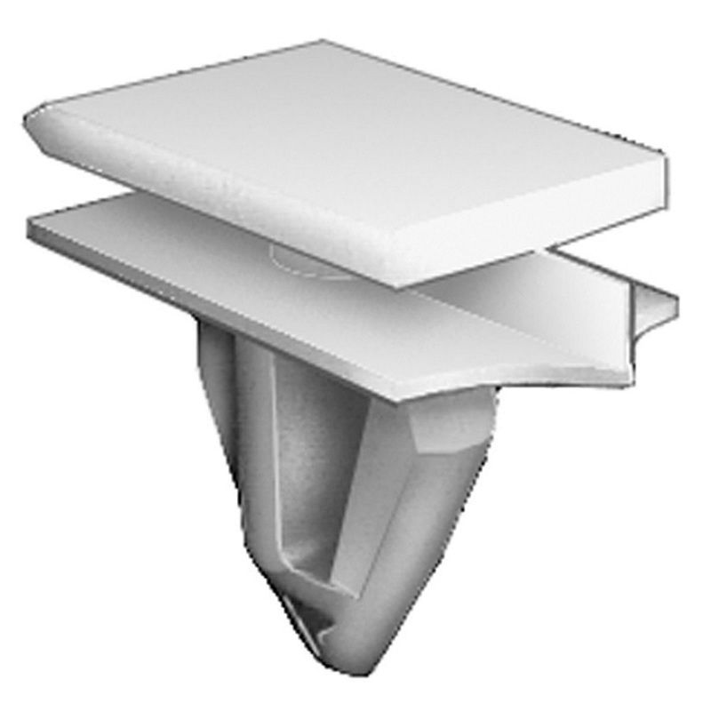 Panel Molding Clip 20607, White Nylon, 12×20 mm top, 12×24 mm bottom