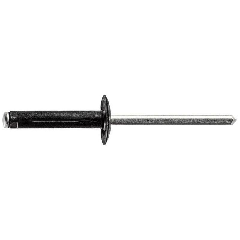 Split-Type Specialty Rivet 20629, 5/32 in dia, 3/64-to-1/4 in grip, aluminum black, includes
