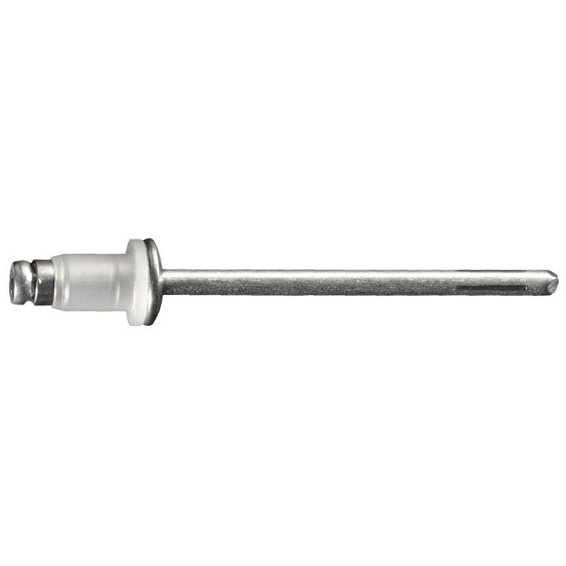 20788 Specialty Rivet, 1/8 in Dia x 3/64 to 1/8 in Grip Range, Aluminum Rivet/Steel Mandrel