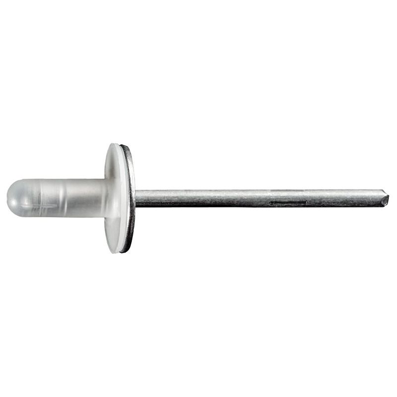 Auveco 20834 Specialty Rivet, 3/16 in Dia x 1/16 to 1/4 in Grip Range, Aluminum Rivet/Steel Mandrel
