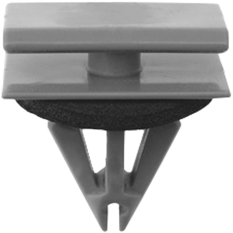 20885 Windshield Pillar Molding Clip, 12 × 20 mm Top, 14 × 20 mm Bottom, Nylon Gray