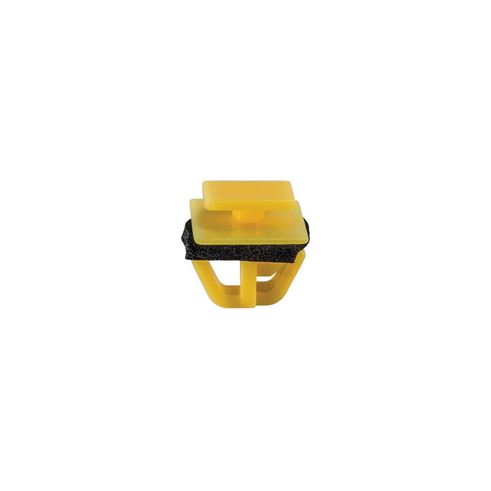 Auveco 21064 Rocker Panel Molding Clip, (10 x 11 mm Top x 14 x 19 mm Bottom) Head, Nylon, Yellow