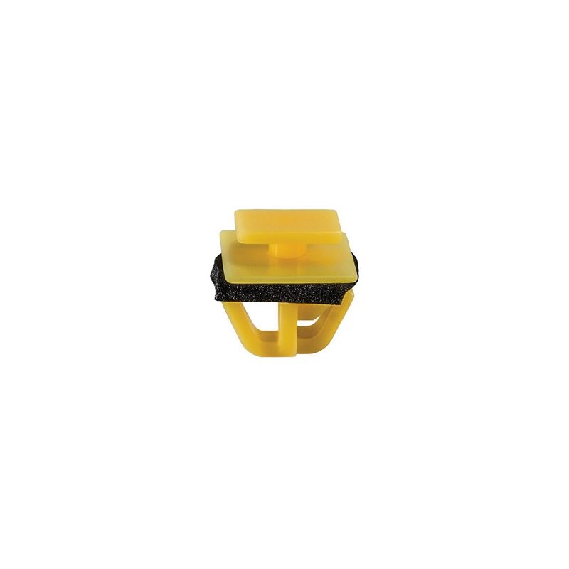Auveco 21064 Rocker Panel Molding Clip, (10 x 11 mm Top x 14 x 19 mm Bottom) Head, Nylon, Yellow