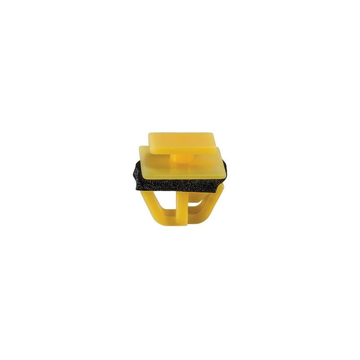 Auveco 21064 Rocker Panel Molding Clip, (10 x 11 mm Top x 14 x 19 mm Bottom) Head, Nylon, Yellow