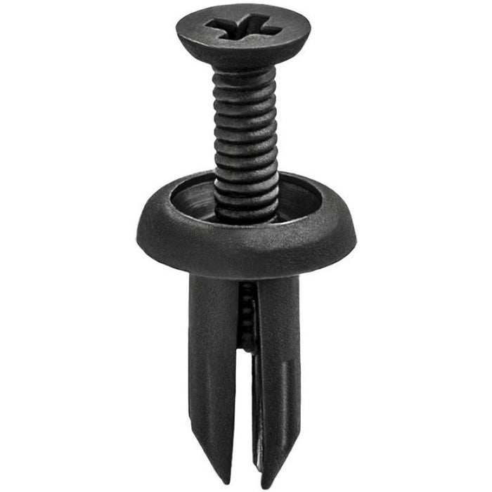 Auveco 21103 Push/Screw-Type with Open End Front Bumper Fascia Retainer, 10 mm Dia Head, Nylon, Dark