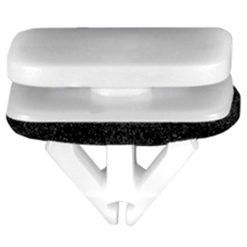 21174 Windshield Molding Clip, (14 x 18 mm Top x 15 x 18 mm Bottom) Head, Nylon, White