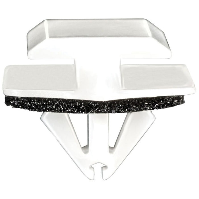 Auveco 21198 Door Cladding Molding Clip, (15 x 20 mm Top x 20 x 24 mm Bottom) Head, Nylon, White
