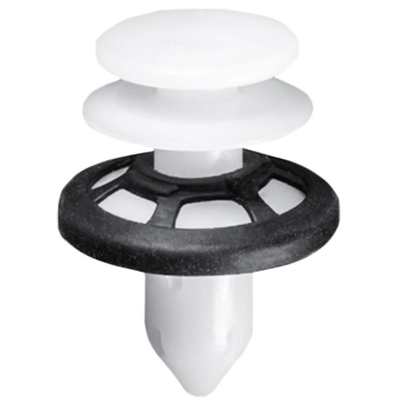 Double Head Push-Type Retainer 21601, Black/White, Type 9, 22 mm Head