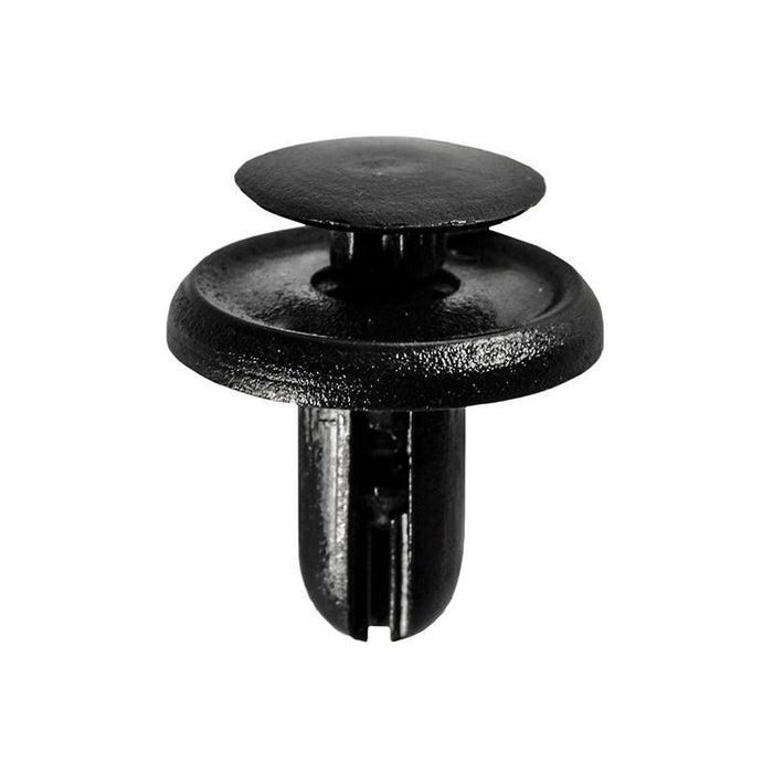 Auveco 21658 Push-Type Type 4 Retainer, 15 mm Dia Head x 11 mm L Stem x 6 mm Hole, Nylon, Black