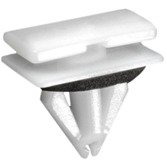 Auveco 21668 Rocker Panel Molding Clip, (12 x 20 mm Top x 15 x 20 mm Bottom) Head, Nylon, White