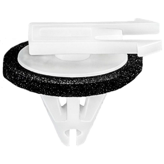Auveco 21825 Molding Clip, (8 x 18 mm Top x 15 mm Dia Bottom) Head, Nylon, White