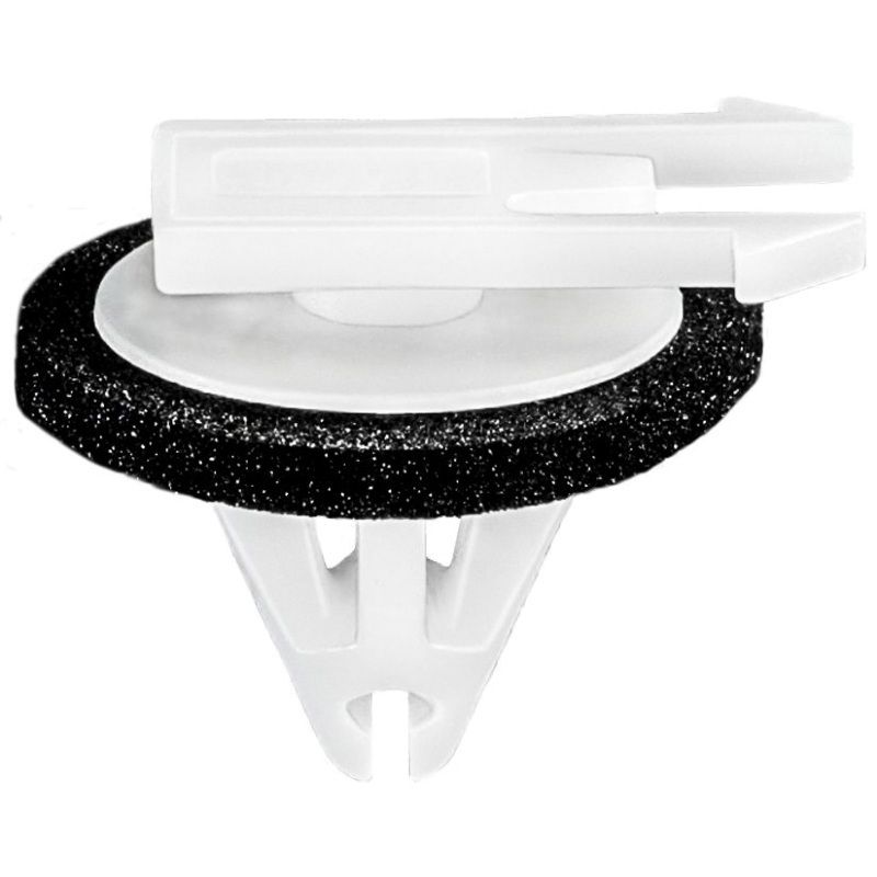 Auveco 21825 Molding Clip, (8 x 18 mm Top x 15 mm Dia Bottom) Head, Nylon, White