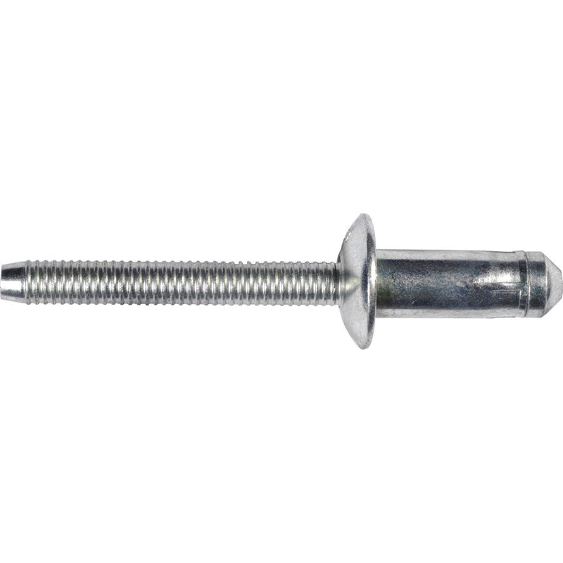 22066 Specialty Rivet, 1/4 in Dia x 0.268 to 0.346 in Grip Range, Steel Rivet/Steel Mandrel,