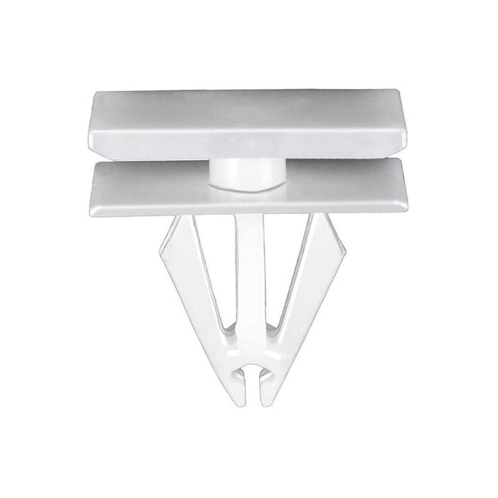 Auveco 22099 Wheel Opening and Rocker Molding Clip, (12 x 20 mm Top and Bottom) Head, Nylon, White