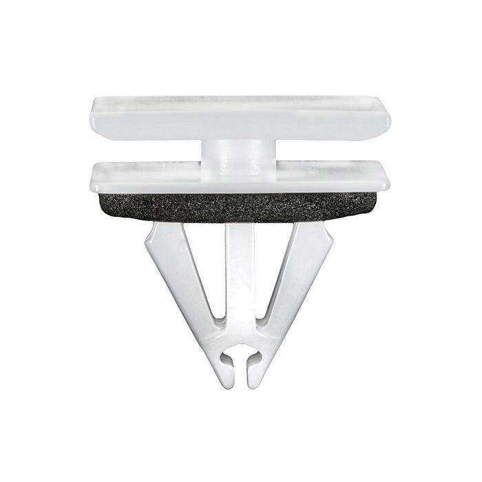 Auveco 22124 Rocker Panel and Door Molding Clip, (12 x 20 mm Top and Bottom) Head, Nylon, White