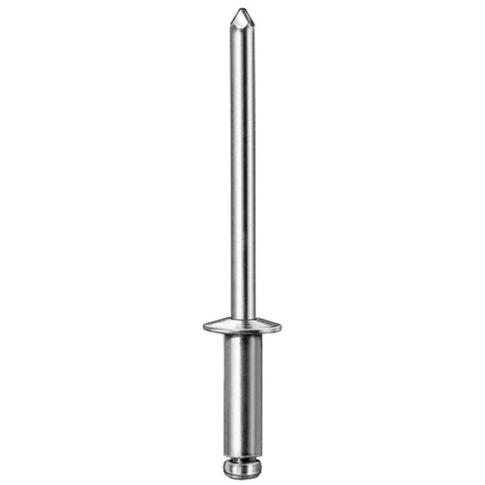 Auveco 8301 Dome Head Blind Pan-L Rivet, 3/16 in Dia x 9/16 in L x 1/4 to 3/8 in Grip Range, Aluminu