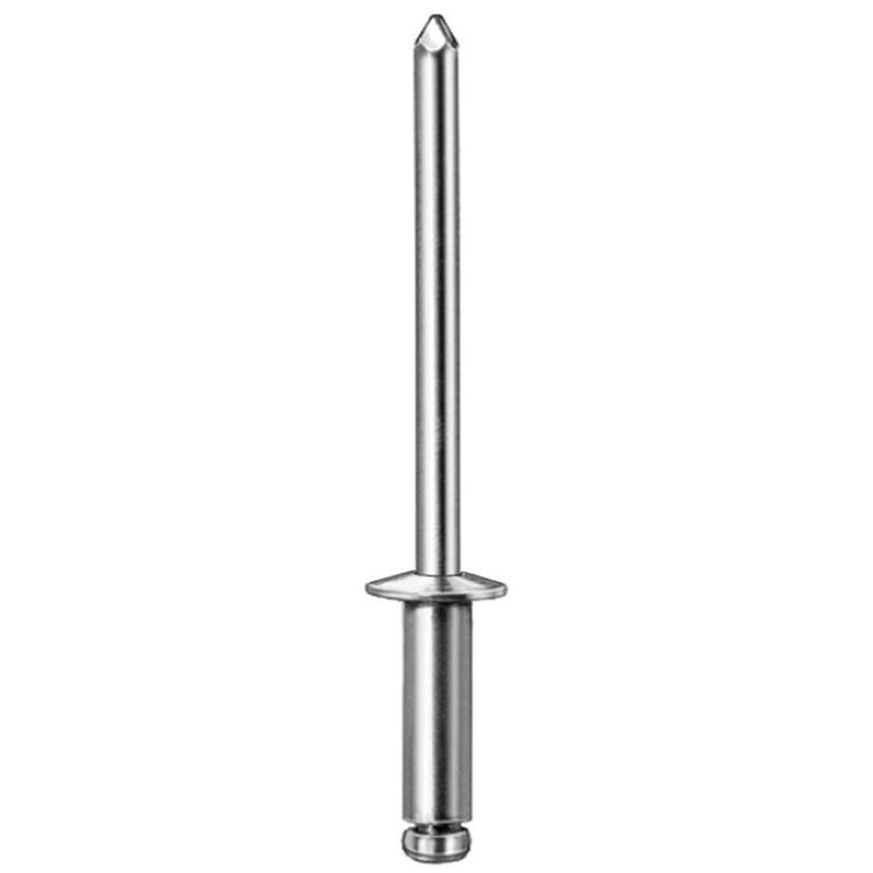 8301 Dome Head Blind Pan-L Rivet, 3/16 in Dia x 9/16 in L x 1/4 to 3/8 in Grip Range, Aluminu