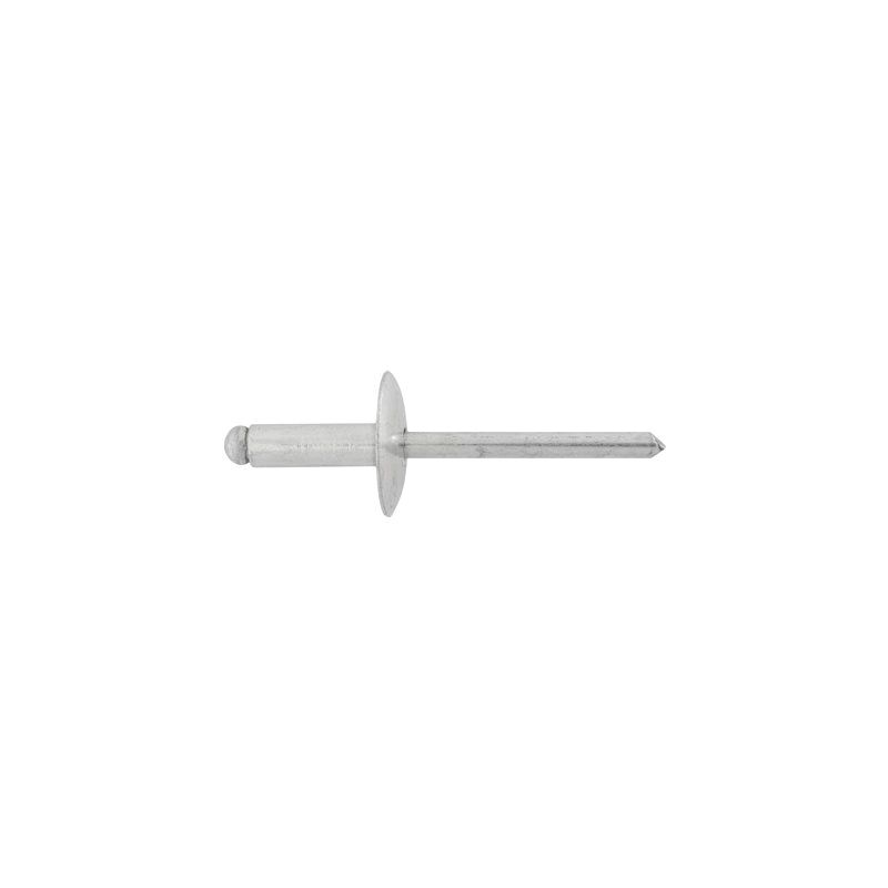 8313 Large Dome Head Blind Pan-L Rivet, 3/16 in Dia x 9/16 in Length, Silver Aluminum