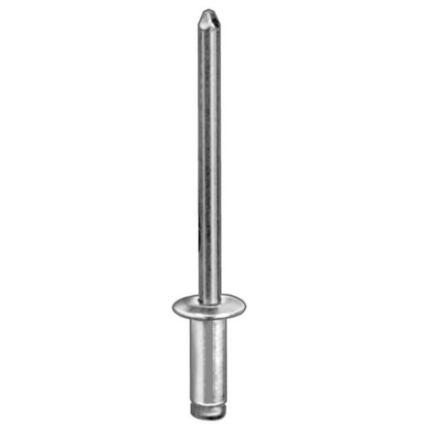 8880 Dome Head Blind Pan-L Rivet 1/8 in Dia, Steel Mandrel, Silver