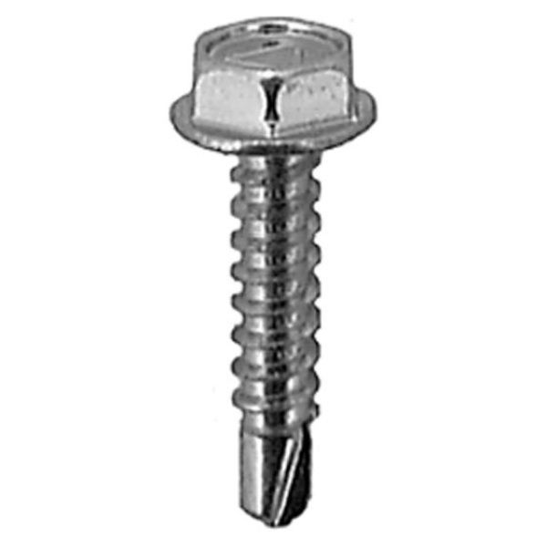Auveco 9612 Hex Washer Head Teks #2 Drill Point Tapping Screw, #8 x 3/4 in L, Zinc