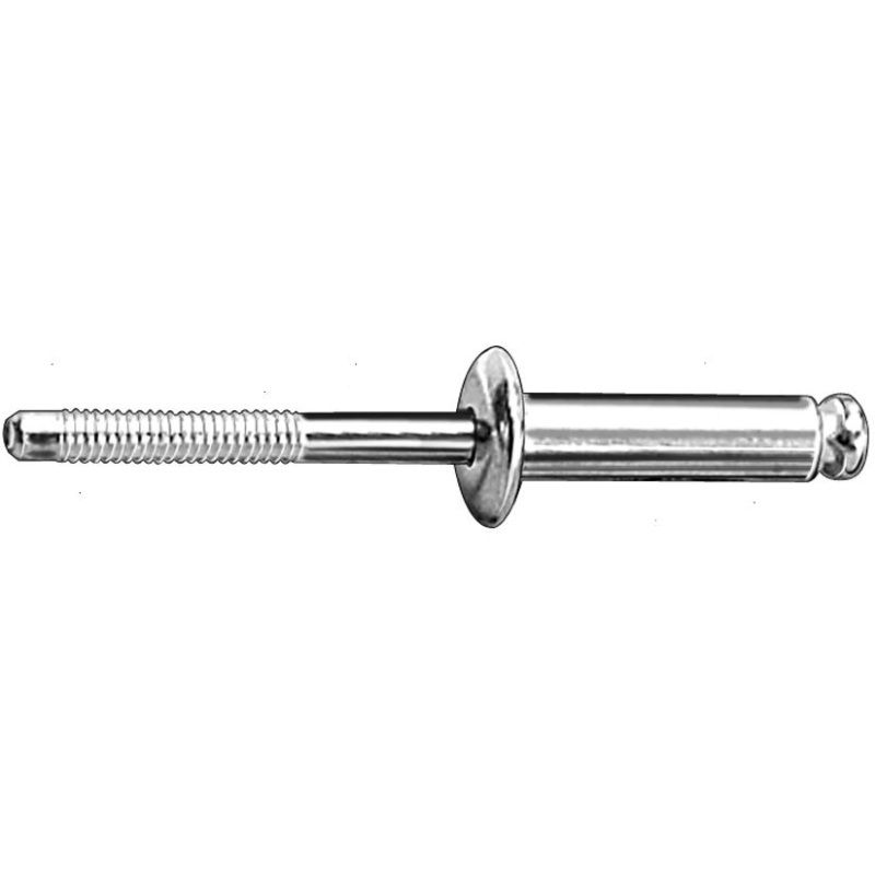 AP11621 Peel-Type Rivet, 1/4 in Dia x 33/64 to 19/32 in Grip Range, Aluminum Rivet/Steel Mand