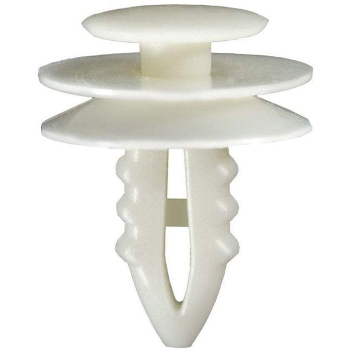 Auveco AP11797 Triple Head Type 10 Interior Trim Panel Retainer, 1/2 in Dia Top Head, Nylon, White