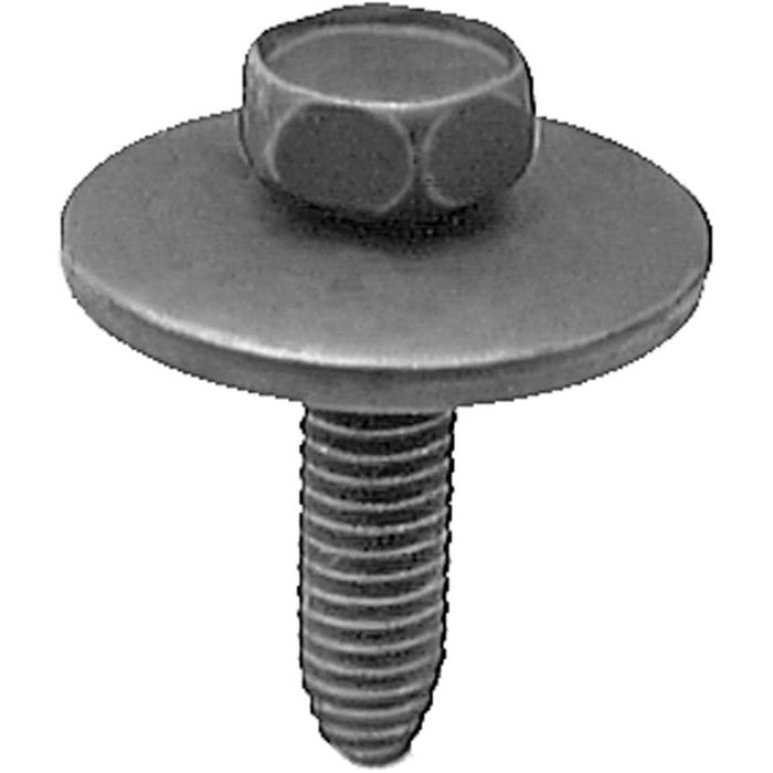 Auveco AP12066 Hex Head Sems CA Point Body Bolt, M6 - 1 Screw x 25 mm L x 10 mm Across Flats, Phosph