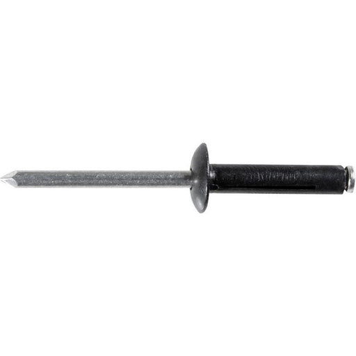 Auveco AP17121 Rivet, 3/16 in Dia x 5/64 to 15/64 in Grip Range, Aluminum Rivet/Mandrel, Black