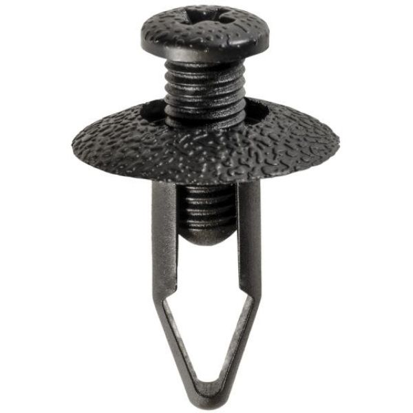 Auveco AP17472 Push-Type Screw-Type with Closed End Bumper Fascia Retainer, 20 mm Dia Head, Black, F