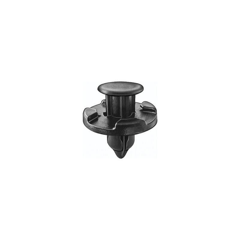 AP19274 Push-Type Retainer 20 mm Dia Head x 9 mm L Stem x 8 mm Hole, Nylon, Black