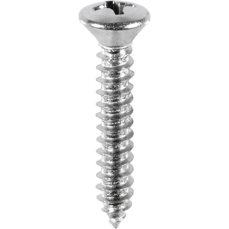 AP2713 Phillips Oval Head Tapping Screw, #8 x 1 in, Chrome