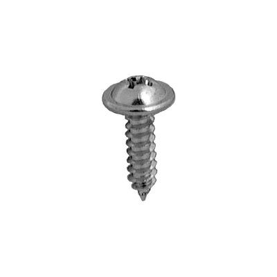 Auveco AP2806 Phillips Round Head Washer A/AB Point Tapping Screw, #8 Screw x 5/8 in L, Chrome